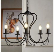ONLI - Luster na reťazi CANDELA 5xE14/6W/230V čierna