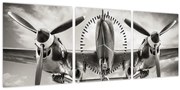 Obraz - Warbird (s hodinami) (90x30 cm)