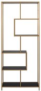 Čierna/zlatá knižnica 77x185 cm Seaford – Actona