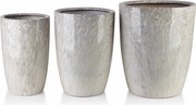 Sada 3 ks květináčů NEVA MARBLE VIII béžová