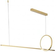 Toolight Toolight, LED závesné osvetlenie 100cm, 25W, 3000K, 2000lm, LHJ111-CP C, zlatá matná, OSW-50071