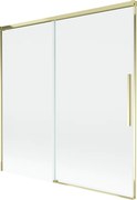 Mexen Rox, 2-krídlová posuvná vaňová zástena 160 x 150 cm, 8mm číre sklo, zlatý lesklý profil, 8C9-160-001-50-00