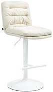 Barová stolička Damar - látka, biely rám - krémová