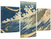 Obraz - Katsushika Hokusai, Fishing Boats at Choshi in Shimosa (Soshu Choshi) , reprodukcia (90x60 cm)