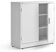 Kovová skriňa s elektronickým zámkom SAFE, 1000x1000x400 mm, biela