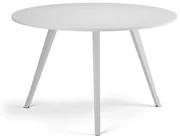 Konferenčný stôl PRIMO ZEN, priemer 120 cm, biela podnož, biela