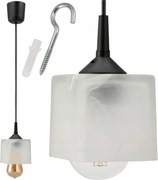 Stropná závesná lampa lustera 100cm 1xe27 sklenený tyčinidlo v obraze biely