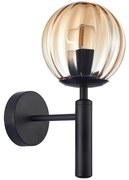 ITALUX WL-2324-1 BK+AMB - Nástenné svietidlo RAVENA 1xE27/10W/230V čierna