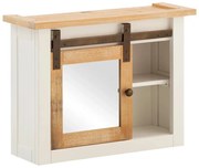 furniture-nabytek.cz - Masívna skrinka so zrkadlom Capera, borovica / MDF, lakovaná, biela / hnedá