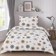Flanelové posteľné obliečky Snehové ornamenty jednolôžko