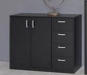 Široká zásuvková komoda Mega 39, čierna%