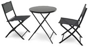 Záhradný balkónový set Macario - 2 miesta, čierna