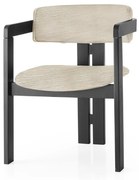 Jedálenská stolička CO z masívu svetlo šedá/čierna