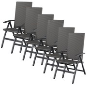 Livarno home Skladacie kreslo Valencia, sivé, 6 kusov  (800008979)