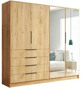 Skriňa Bogota 200 craft zlatá+rukoväť čierna