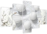 Obraz - Zlatá labuť na vode (150x105 cm)