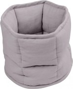 Ľanový prešívaný košík tmavo šedá o 20 cm