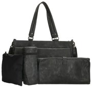 Čierny 4-set prebaľovacia kabelka ku kočíku „Family“