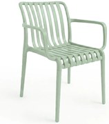 Plastová stolička TREGO s područkami, zelená