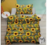 Bavlnené obliečky SUNFLOWER sivé Rozmer obliečky: 70 x 90 cm | 140 x 200 cm
