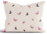 Bavlnená obliečka na vankúš Renforcé 70 × 90 cm – Motýliky béžové