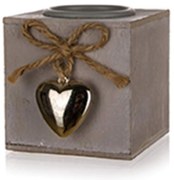 Kovová Sviečka Heart Prírodné Drevo 63917632