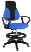 Detská rastúca stolička Neoseat KINDER — látka, čierna / modrá