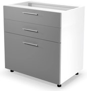 Dolná kuchynská skrinka VITO so zásuvkami - 80x82x52 cm - šedá lesklá