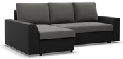 Rohová rozkladacia sedačka LUGO tmavosivá / čierna