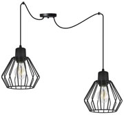 Závesné svietidlo Nuvola Spider 2, 2x čierne drôtené tienidlo