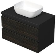 Kúpeľňová skrinka s krycou doskou SAT Cube Way 80x47,5x46 cm hnedá mat CUBE3D46802ZHKD