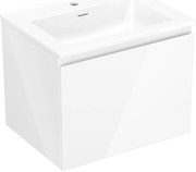 Mexen Orio, kúpeľňová skrinka 60 cm s umývadlom Otis, 1 zásuvka, biela lesklá, 91A10-06047-1-BF00-W18M00