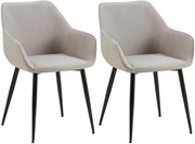 Set 2 jedálenských stoličiek látka Vessa - svetlo šedá