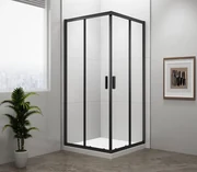 Polysan Polysan, EASY BLACK štvorcová sprchová zástena 900x900mm, číre sklo, EL5115B