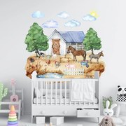 PIPPER. Textilná nálepka na stenu "Farma" Veľkosť: 180x165 cm