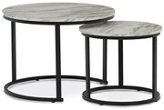 Sada konferenčných stolíkov, biely mramor, 2 ks