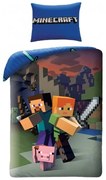 Bavlnené posteľné obliečky Minecraft - motív Noc prichádza - 100% bavlna - 70 x 90 cm + 140 x 200 cm