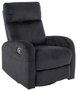 Polohovacie kreslo Olimp Velvet, čierna