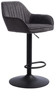 Tmavosivá čalúnená barová stolička s nastaviteľnou výškou/s podrúčkami (výška sedadla 65 cm) Nolan – Unique Furniture