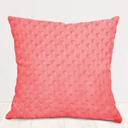 Biante Detská obliečka na vankúš Minky 3D srdiečka MKS-008 Svetlo koralová 35 x 45 cm