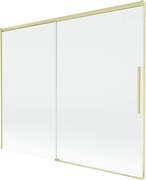 Mexen Rox, 2-krídlová posuvná vaňová zástena 190 x 150 cm, 8mm číre sklo, zlatý matný profil, 8C9-190-001-55-00
