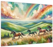 Obraz – Kone cválajúce krajinou (70x50 cm)