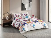 Obliečky z mikrovlákna FAREBNÝ MOTÝĽ biele Rozmer obliečky: 70 x 90 cm | 140 x 200 cm