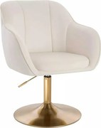 LuxuryForm DESIGN Stolička AVOLA VELUR na zlatom tanieri - biela