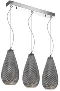 Luster na lanku PETRA 3xE27/60W/230V šedá