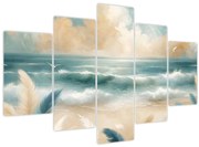 Obraz – Maľovaná pláž v jemných farbách (150x105 cm)