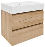 Kúpeľňová skrinka 2 zásuvky s umývadlom SAT B-Way 79x50x45 cm dub matný BWAY280OAKU2BI