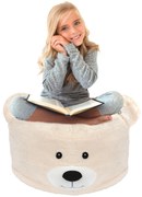 Tutumi Puf, plyšový medvedík na sedenie 60x30 cm, béžová, NAZ-09561