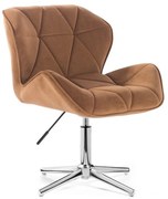 LuxuryForm DESIGN Stolička MILANO VELUR na striebornom kríži - medová