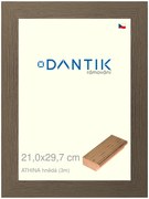 DANTIK rám na obraz 21x29,7 | ATHINA hnědá (Sklo Čiré)